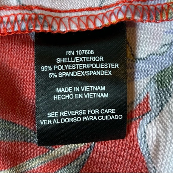 Madison Leigh Short Sleeve Red Floral Print T-shirt Dress Women Medium NEW - Picture 7 of 7